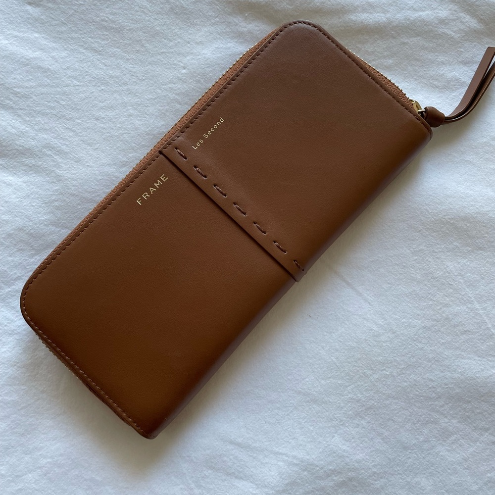 Frame leather continental wallet